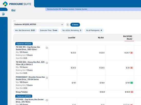 Procure Suite  Reverse Auction Software